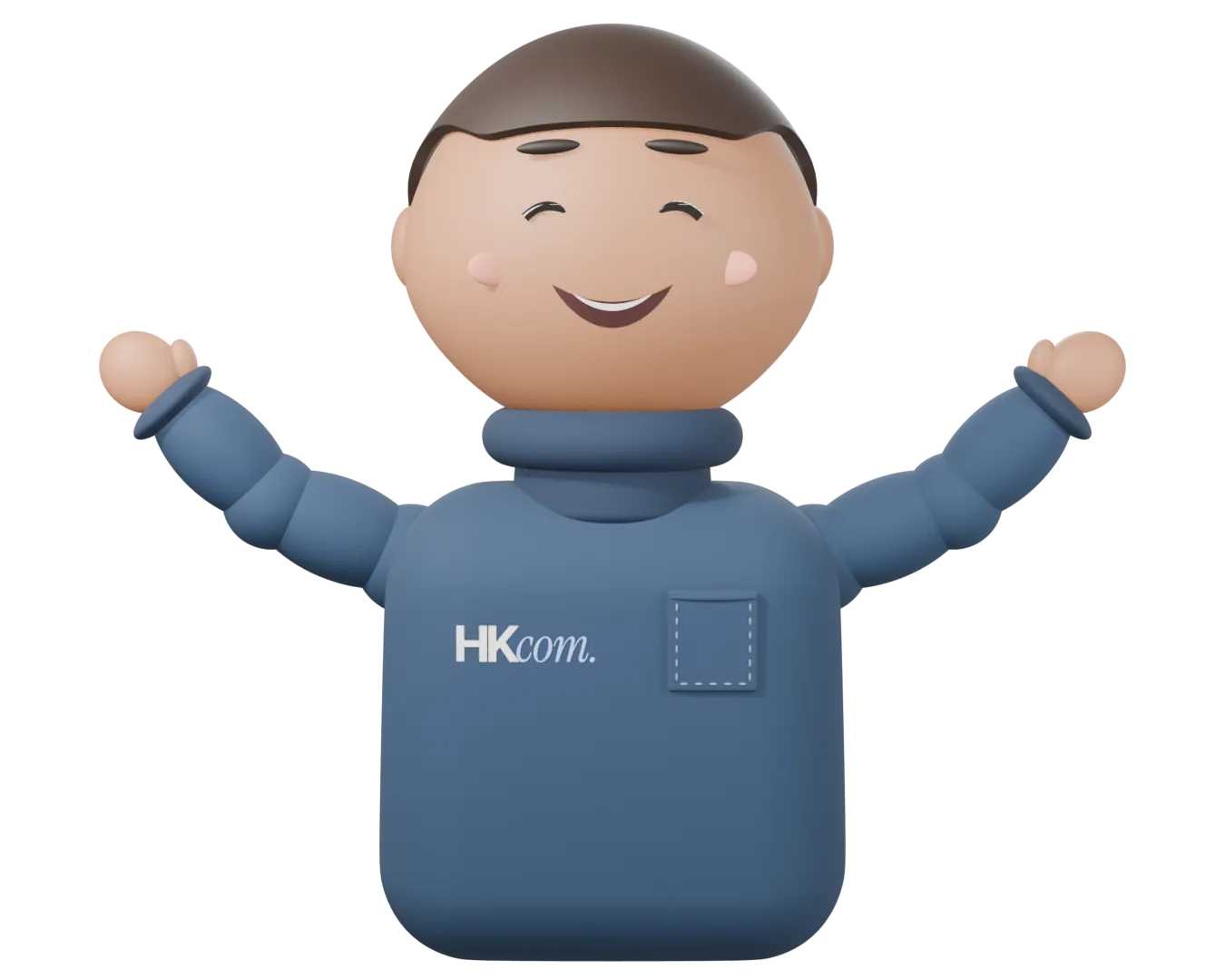 La mascotte HKCOM présente notre offre IA